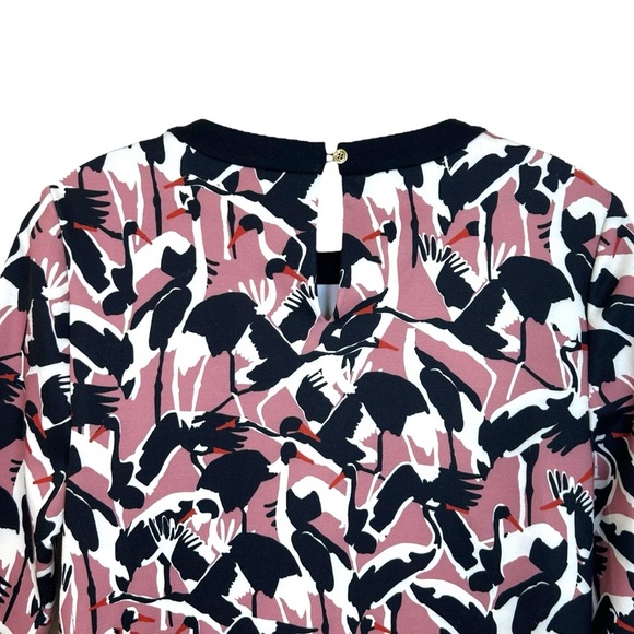 Ted Baker, Womens Shift Dress, Colour By Numbers, Crane Print - Pink Size 4 US/1 - Picture 12 of 17
